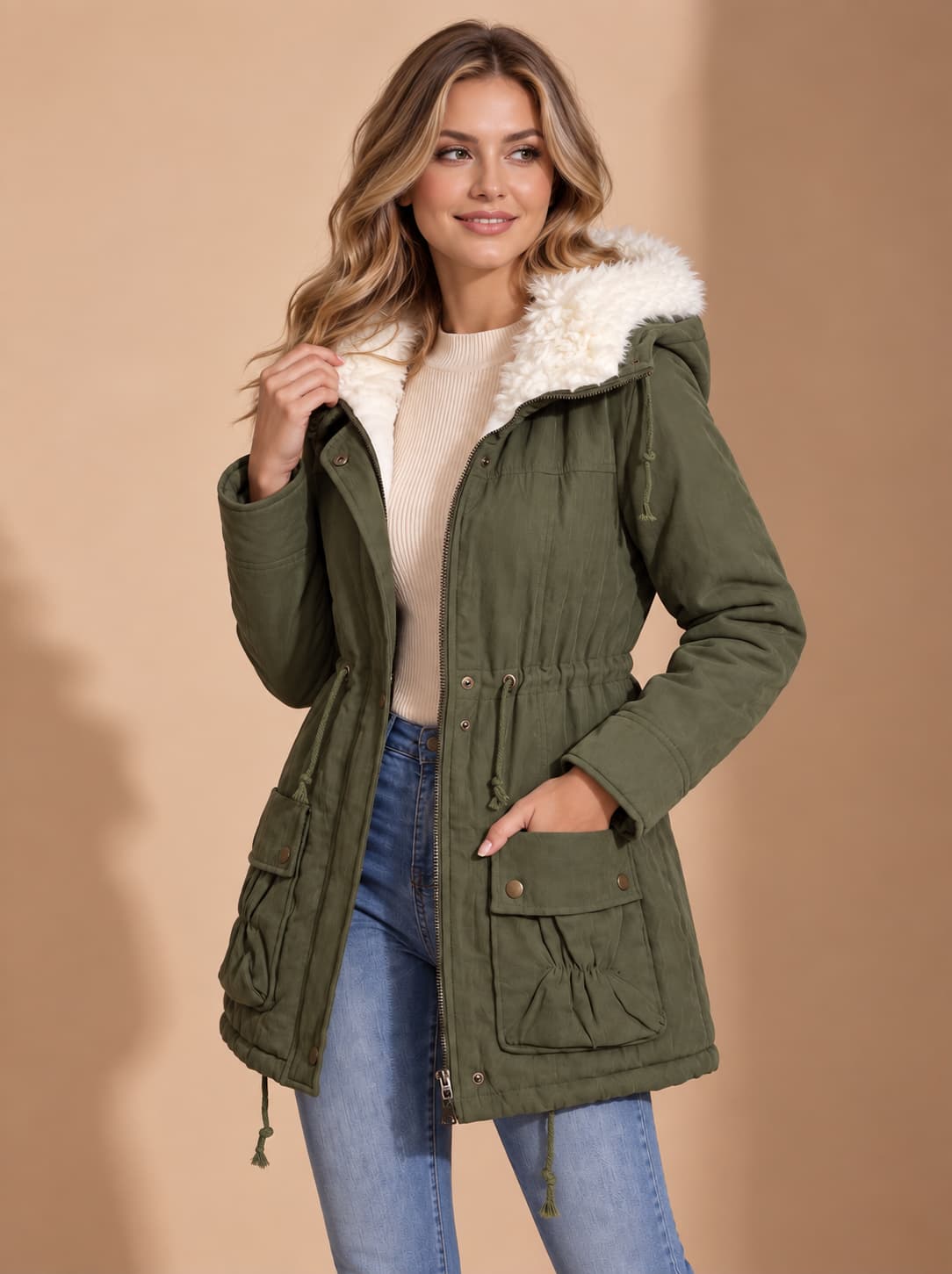 Marlene Winter Parka for Women - Drawstring Waist