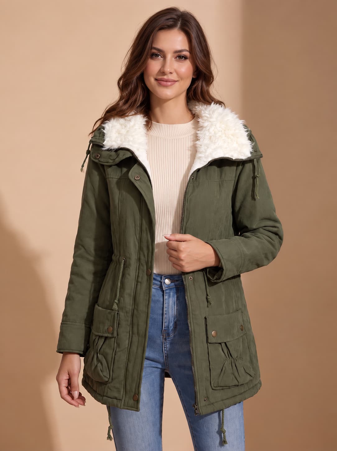 Marlene Winter Parka for Women - Drawstring Waist