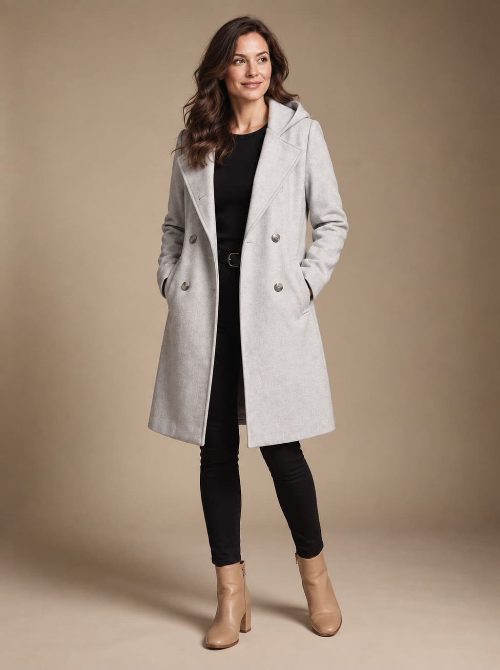 Nora Double-Breasted Coat for Women - Tailored Fit