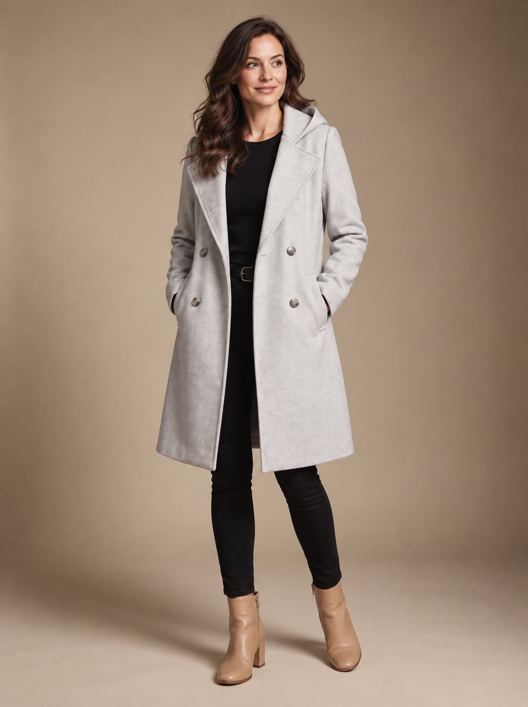 Nora Double-Breasted Coat for Women - Tailored Fit