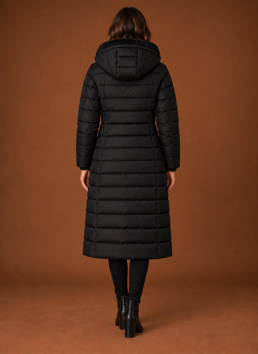 Nova Longline Puffer Coat for Women - Hooded
