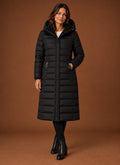 Nova Longline Puffer Coat for Women - Hooded