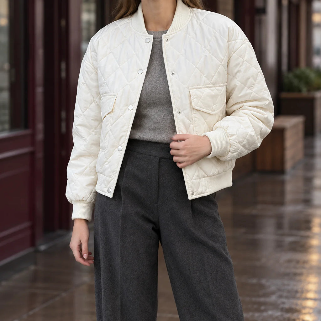 bomber jacket women – White