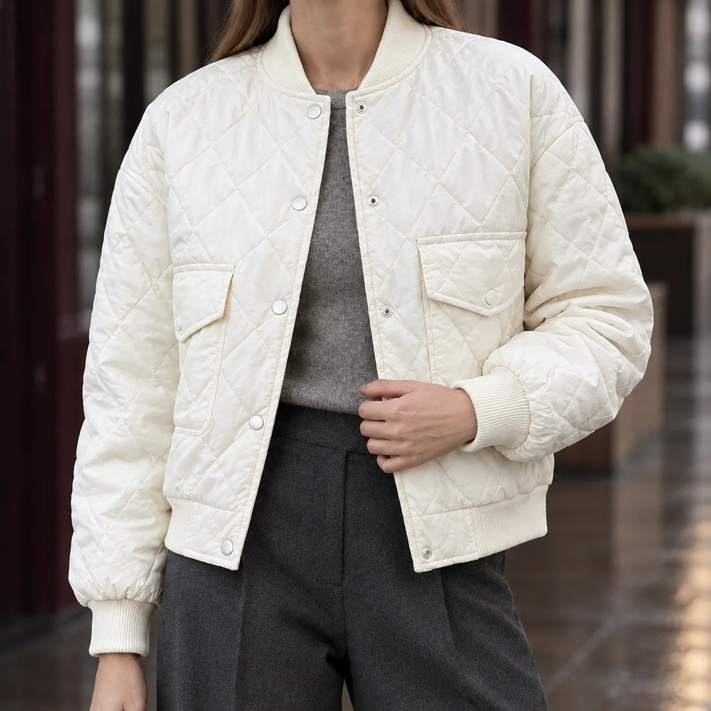 bomber jacket women – White