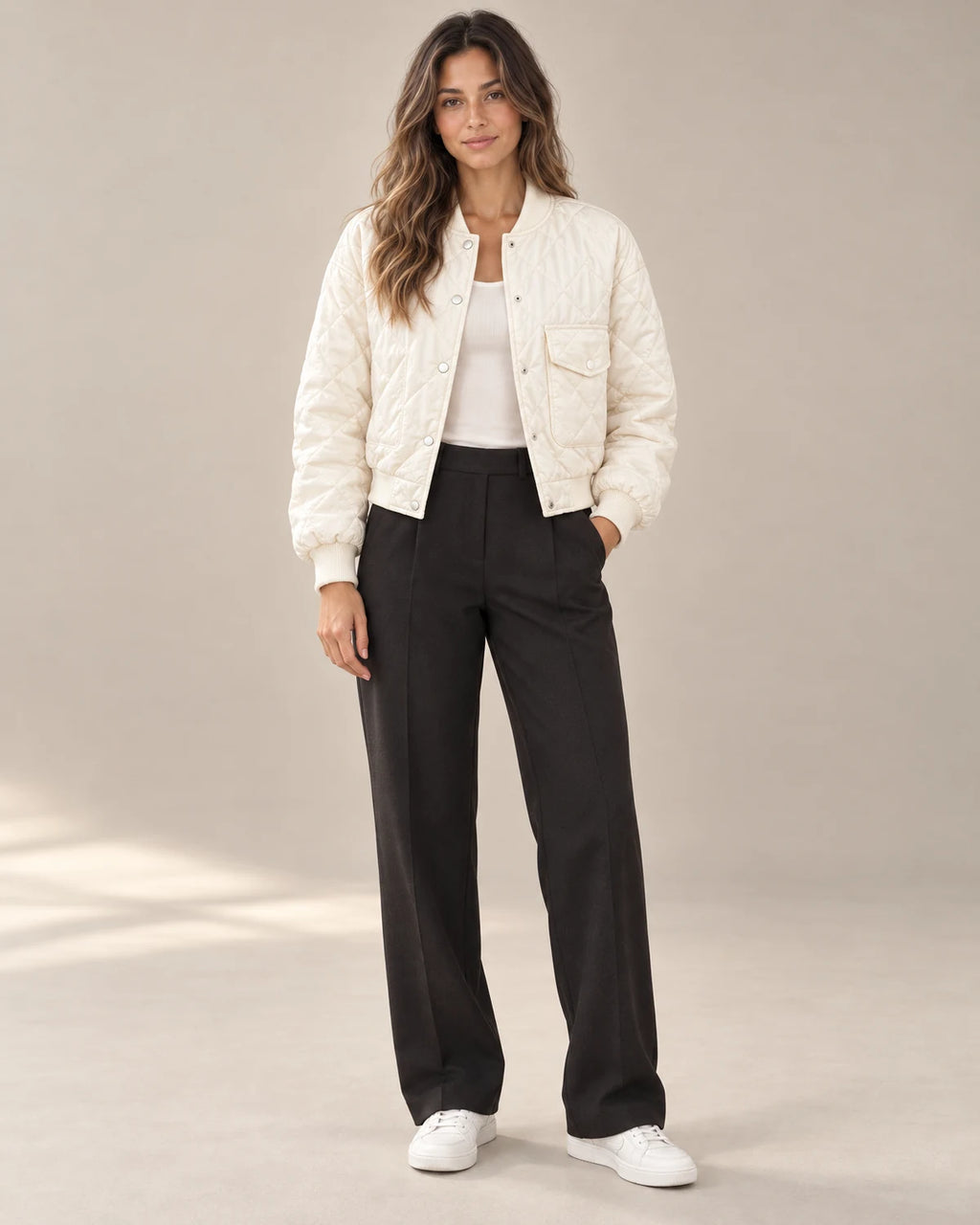 bomber jacket women – White