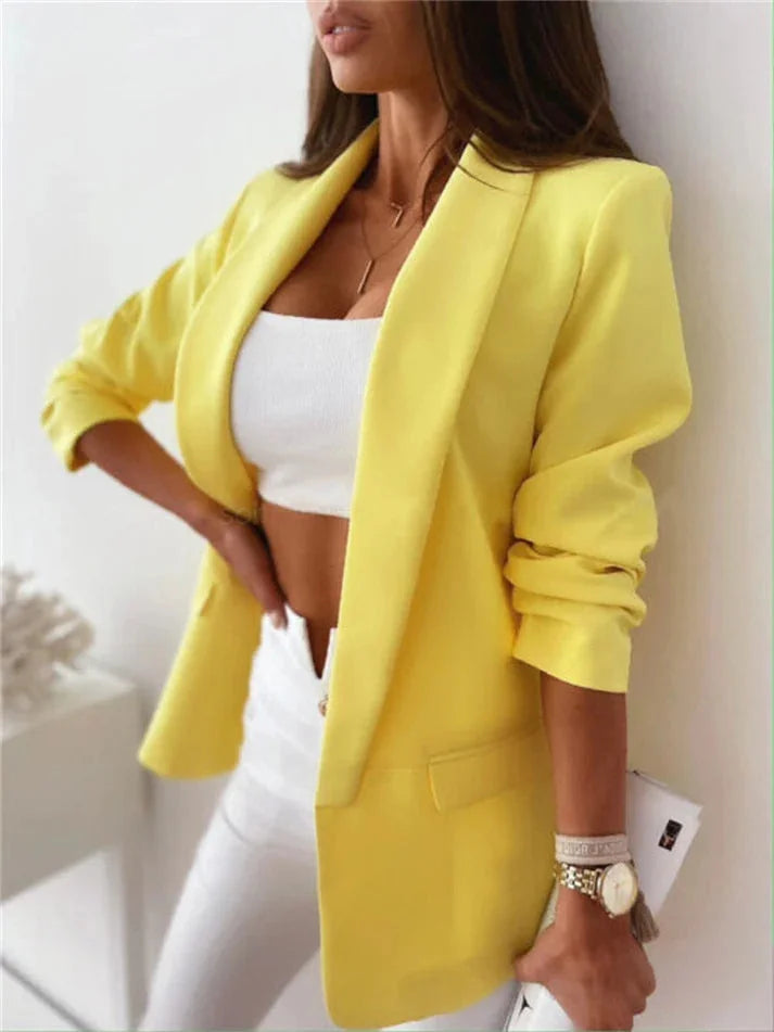 Blazer – Black Relaxed Fit Open Front