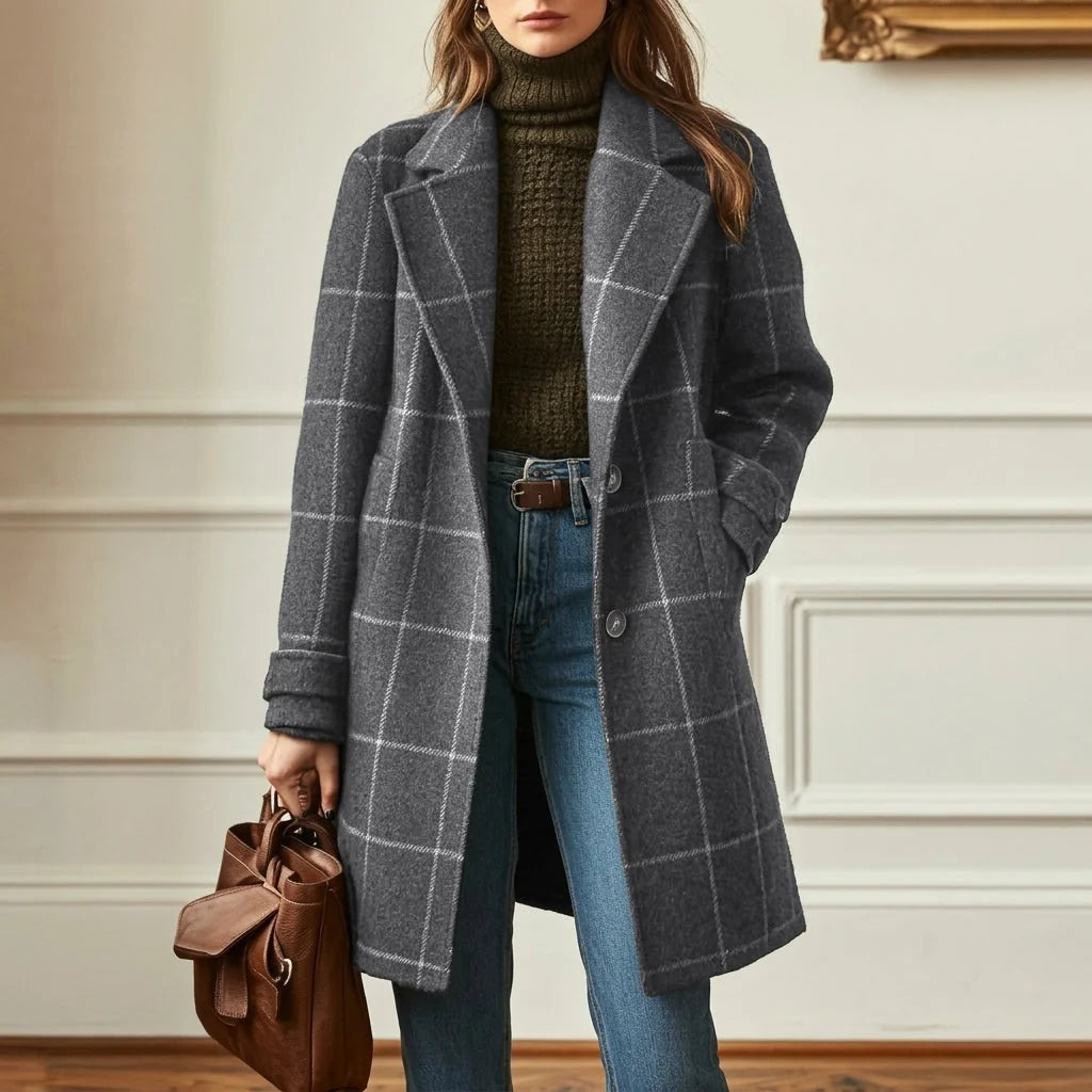Burgundy Wool Coat – Tailored Notched Lapel