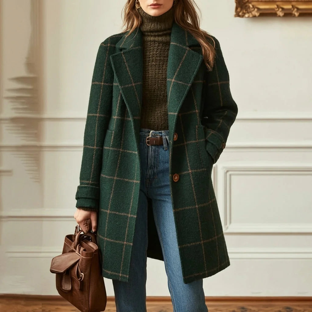 Burgundy Wool Coat – Tailored Notched Lapel
