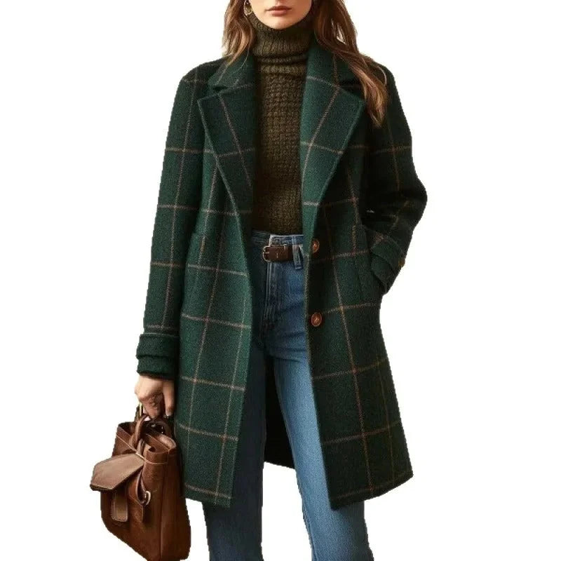 Burgundy Wool Coat – Tailored Notched Lapel