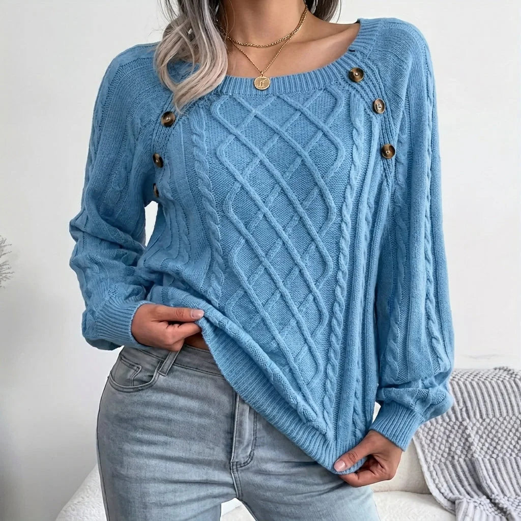 cable knit sweater – Blue
