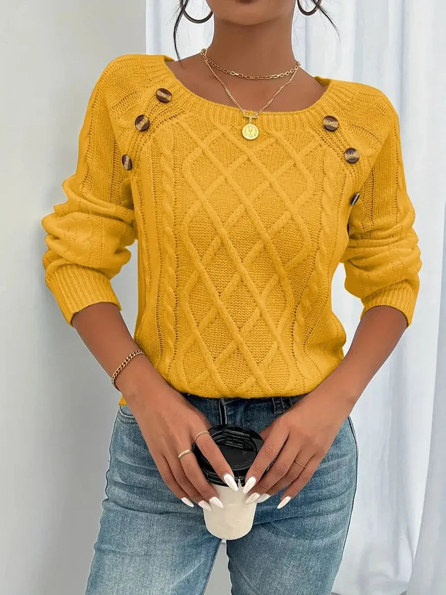 cable knit sweater – Mustard Yellow