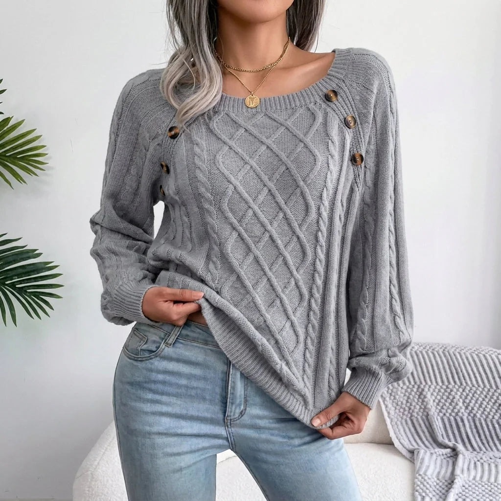 cable knit sweater – Gray