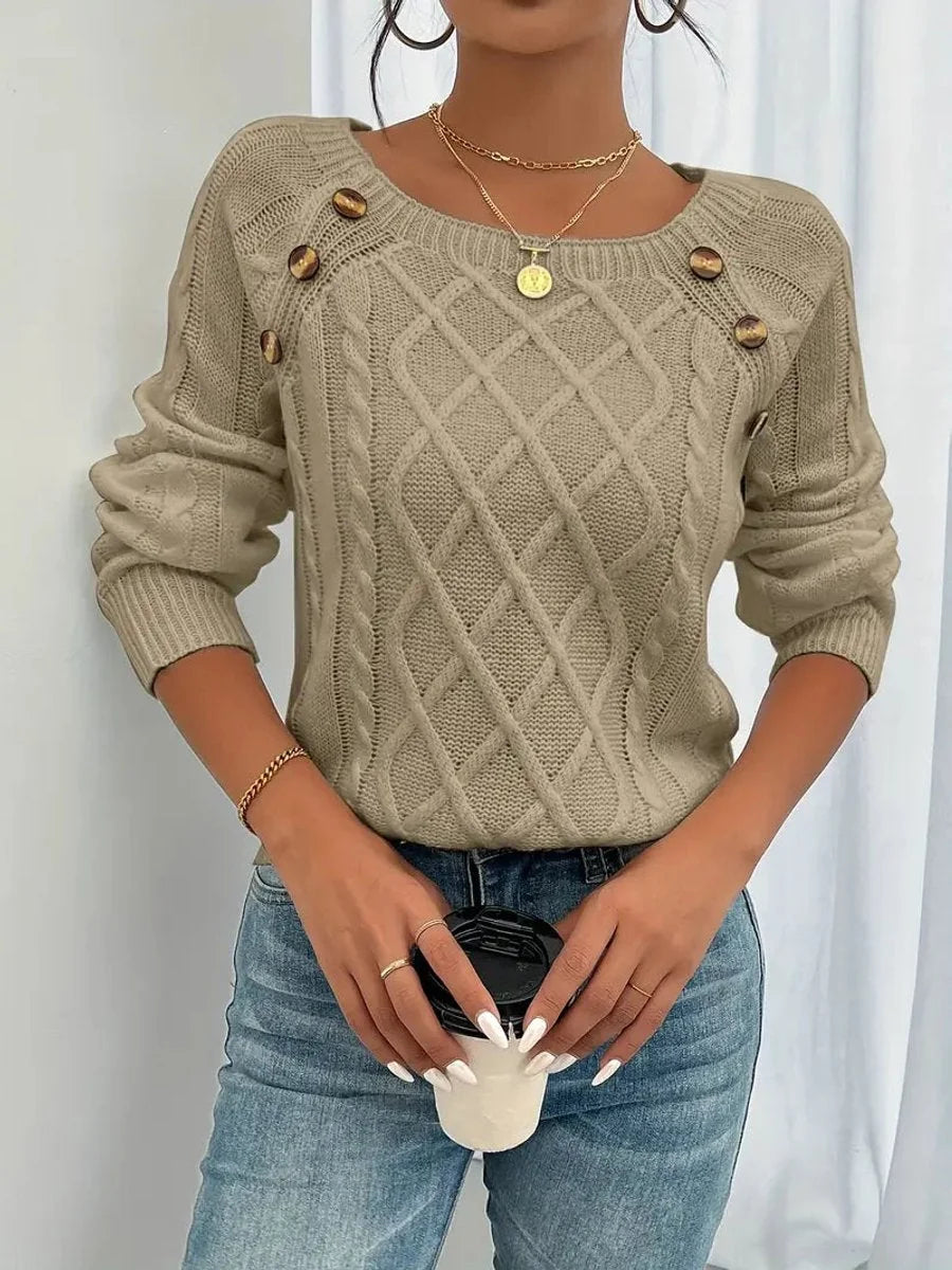 cable knit sweater – Khaki