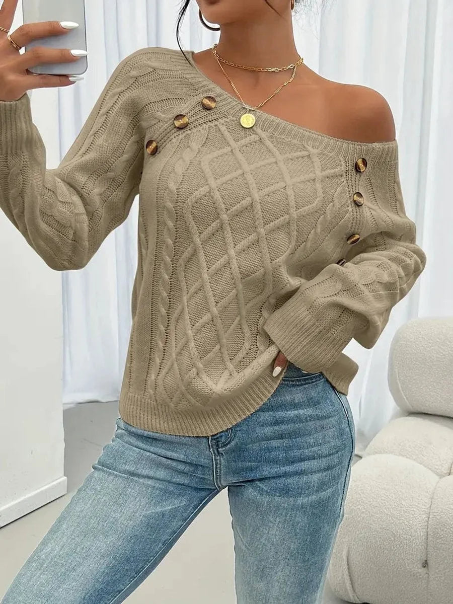 cable knit sweater – Black