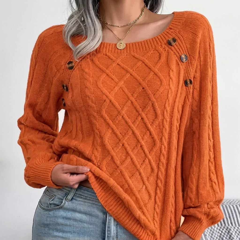 cable knit sweater – Orange