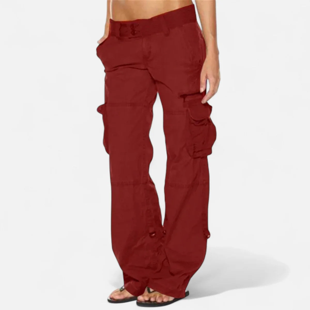 Cargo Pants – Burgundy Straight Leg