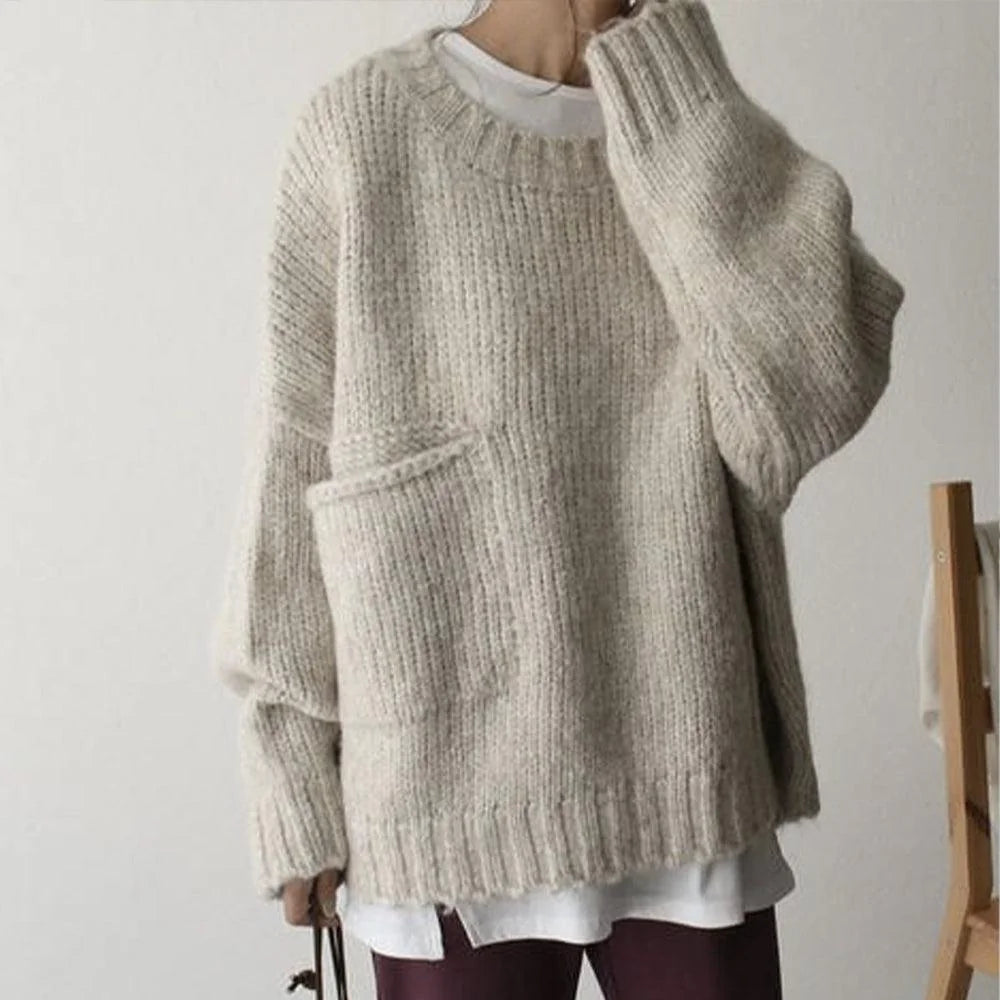 Chunky Knit Sweater with Pocket