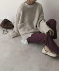 Chunky Knit Sweater with Pocket