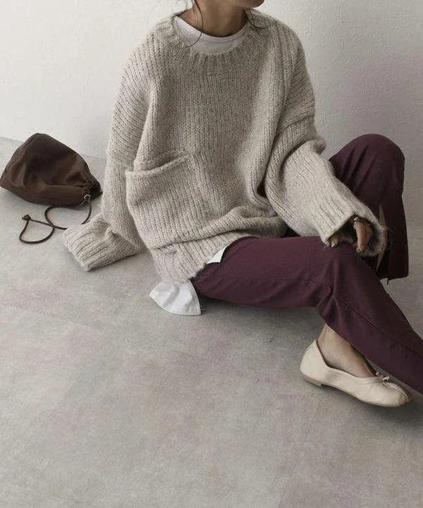 Chunky Knit Sweater with Pocket