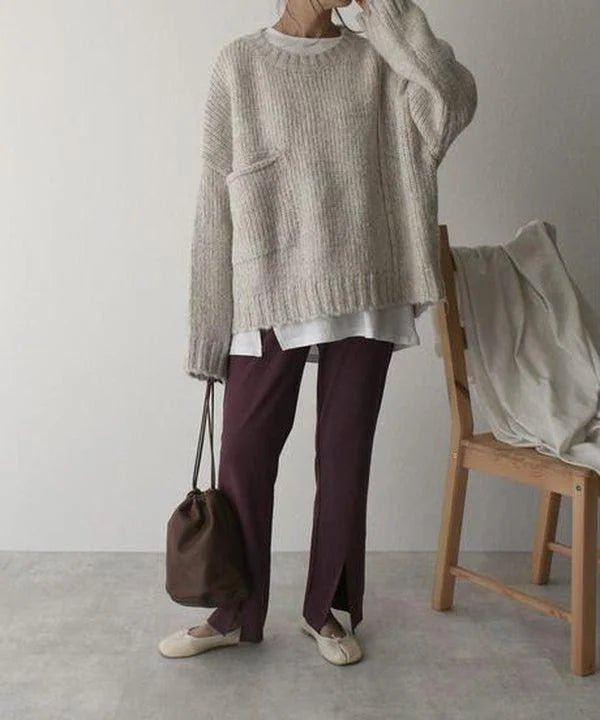 Chunky Knit Sweater with Pocket