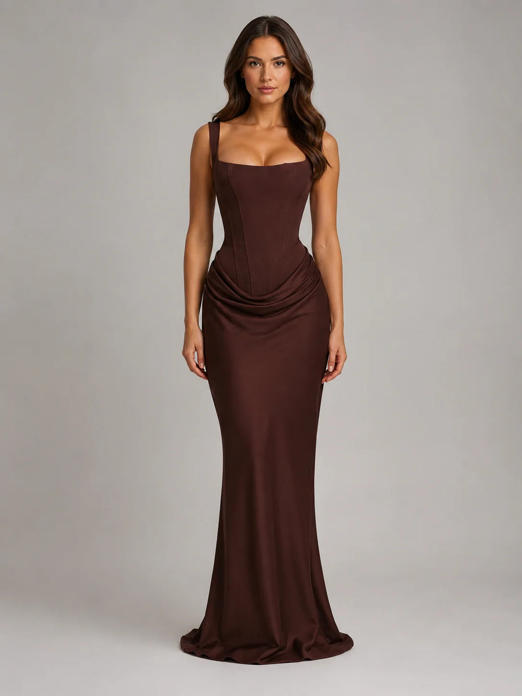Corset Maxi Dress with Square Neck