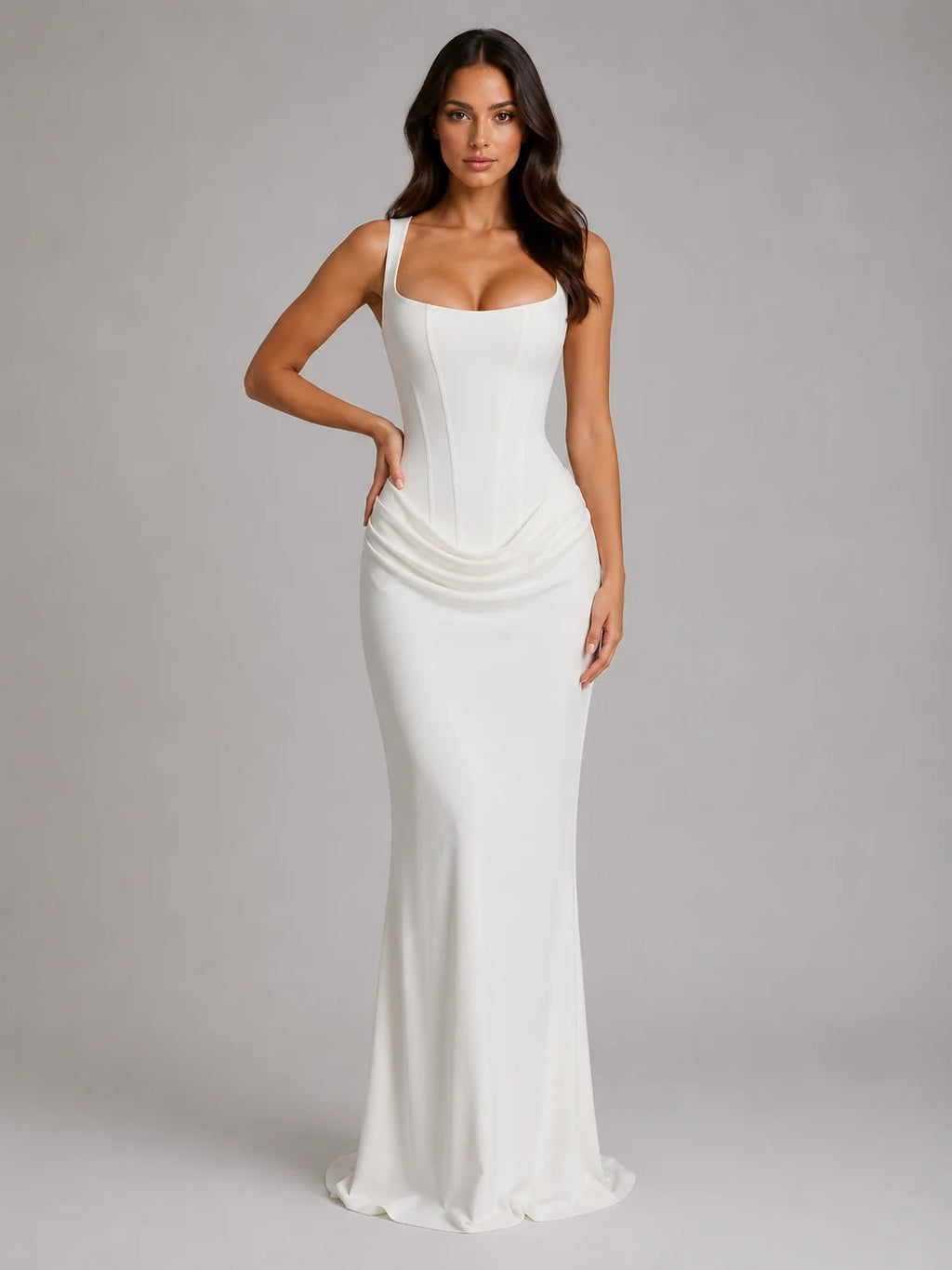 Corset Maxi Dress with Square Neck