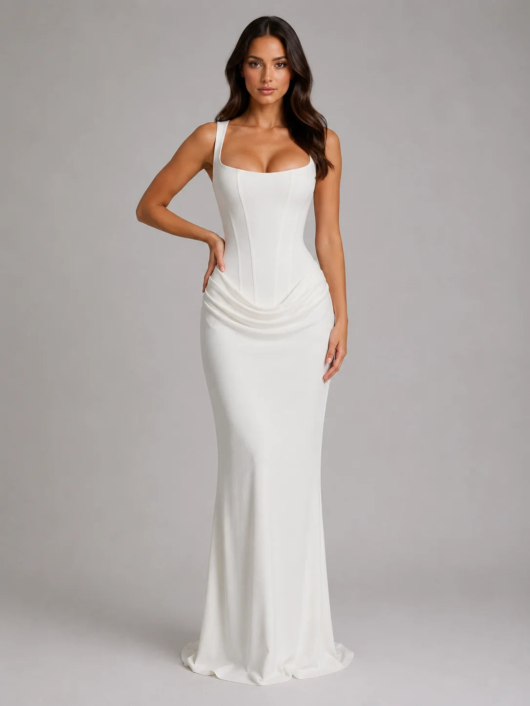 Corset Maxi Dress with Square Neck