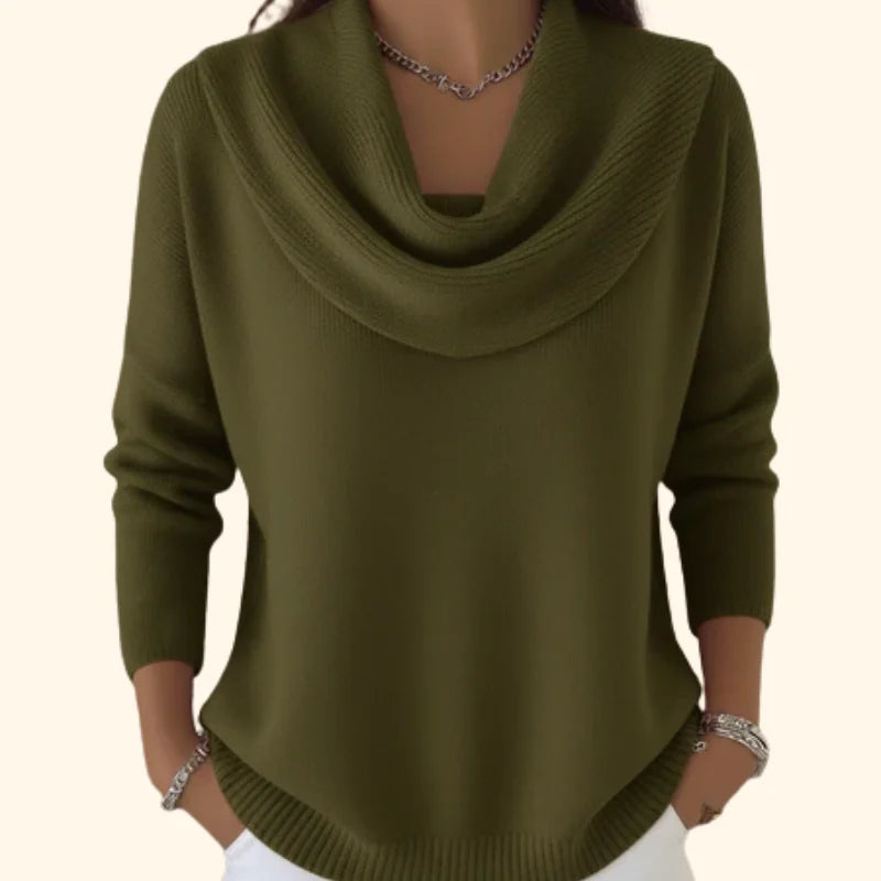 Cowl Neck Relaxed Knit Sweater