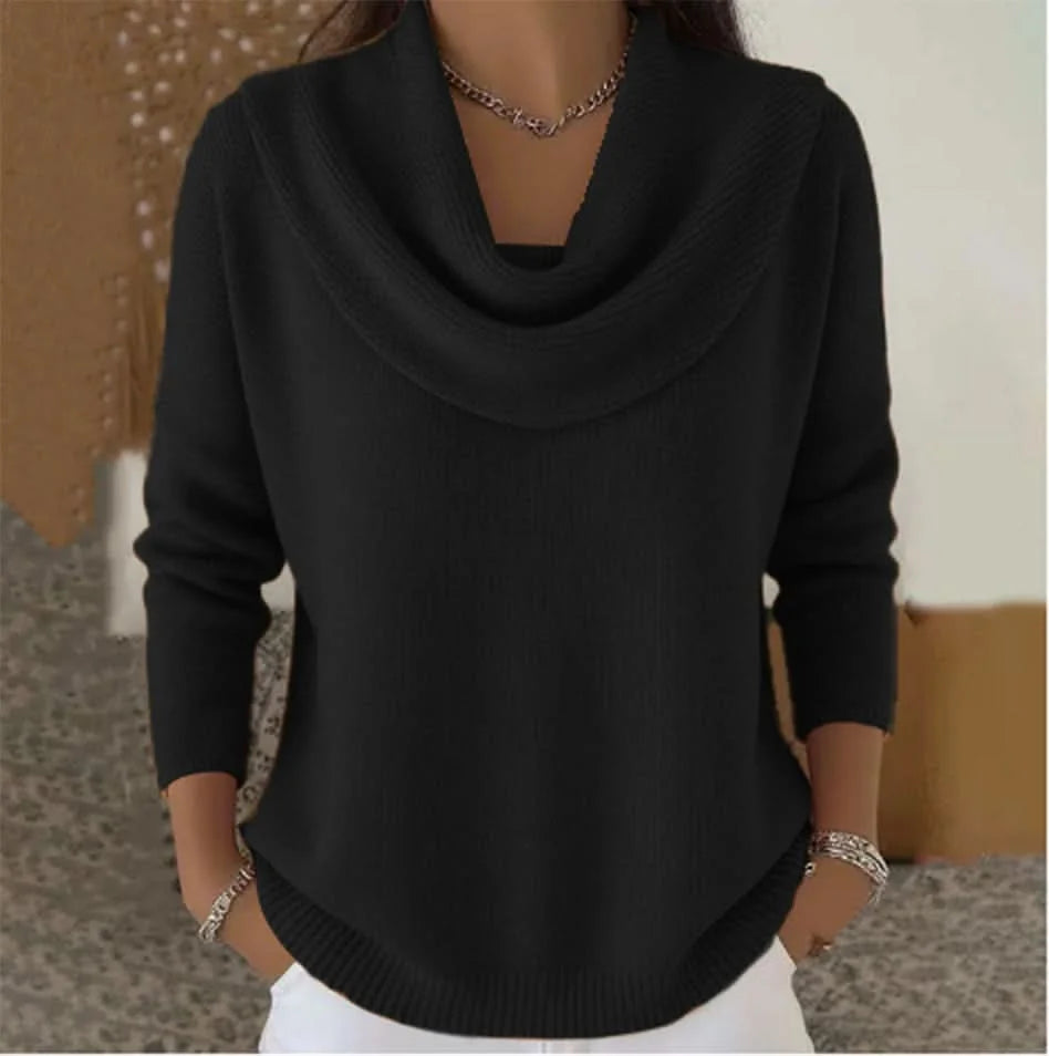 Cowl Neck Relaxed Knit Sweater