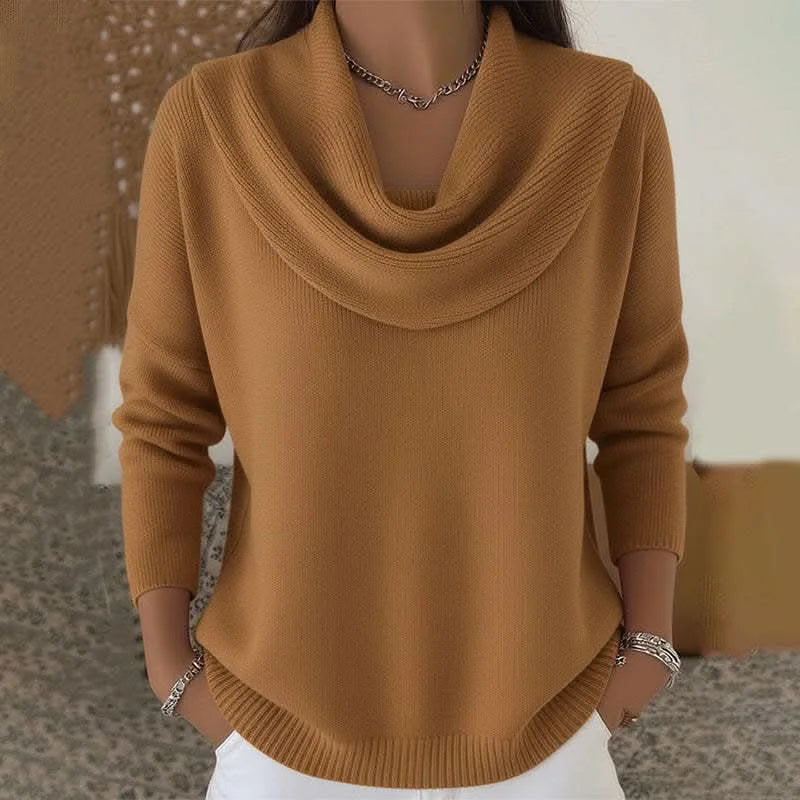 Cowl Neck Relaxed Knit Sweater