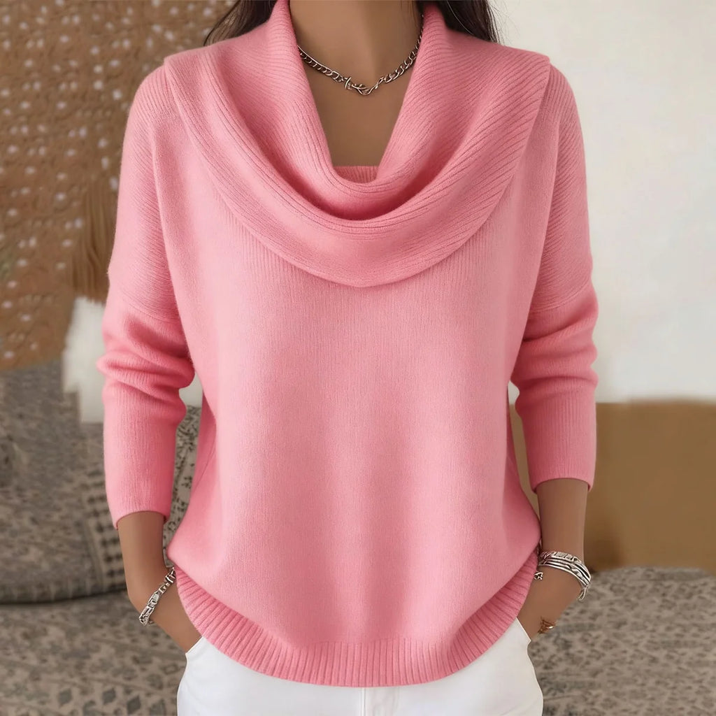 Cowl Neck Relaxed Knit Sweater