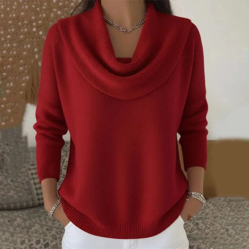 Cowl Neck Relaxed Knit Sweater