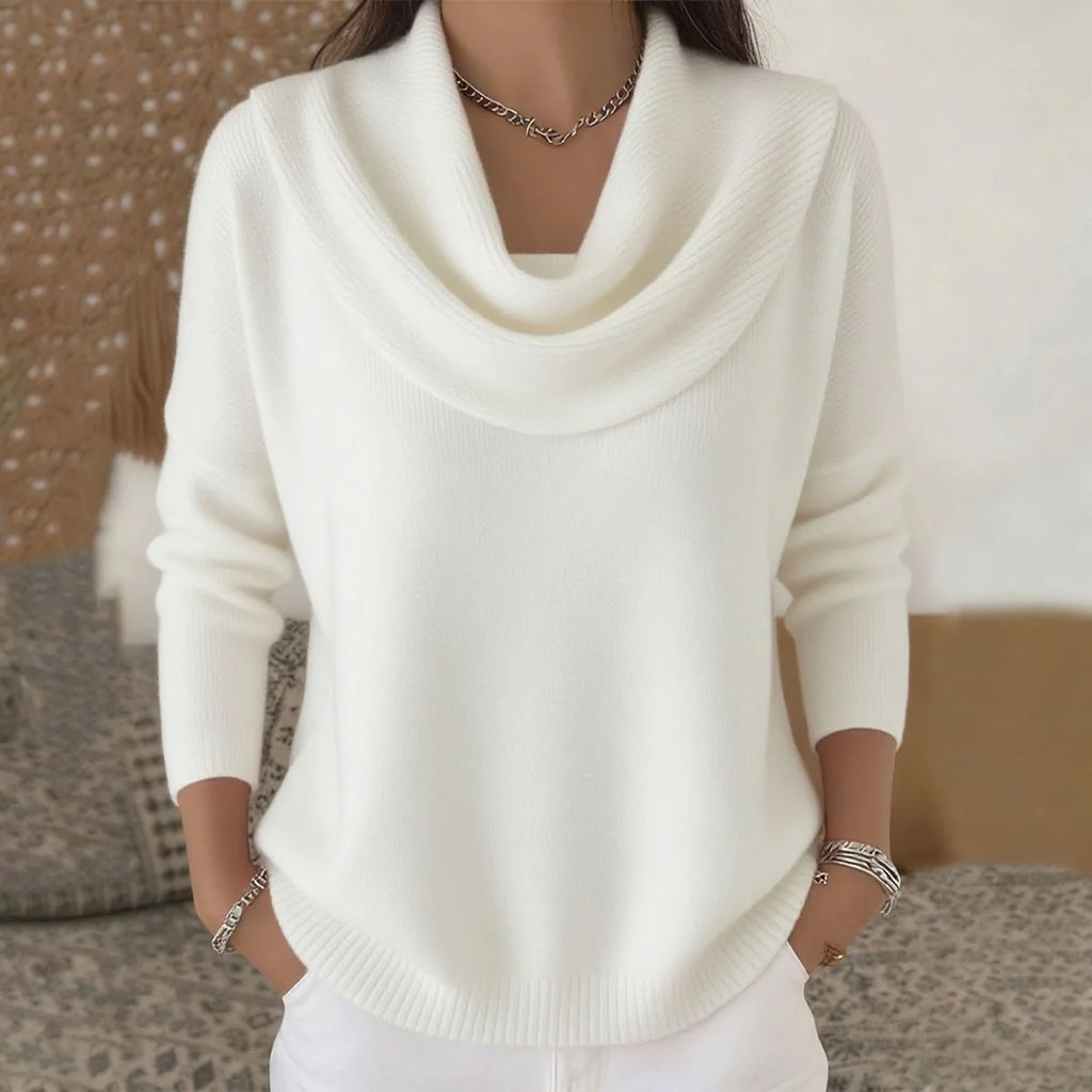 Cowl Neck Relaxed Knit Sweater