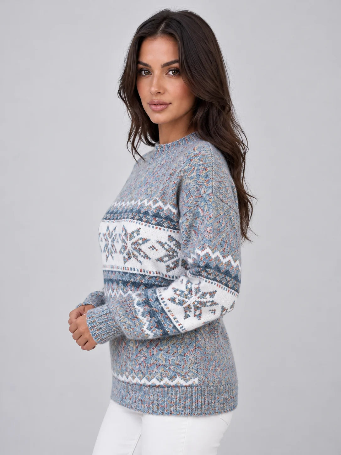 fair isle christmas sweater – Gray