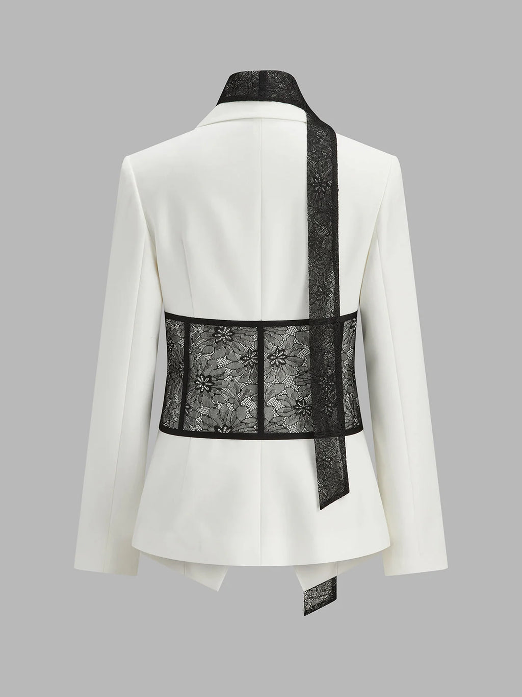 Isabella Lace Corset Blazer with Ribbon Long Sleeve