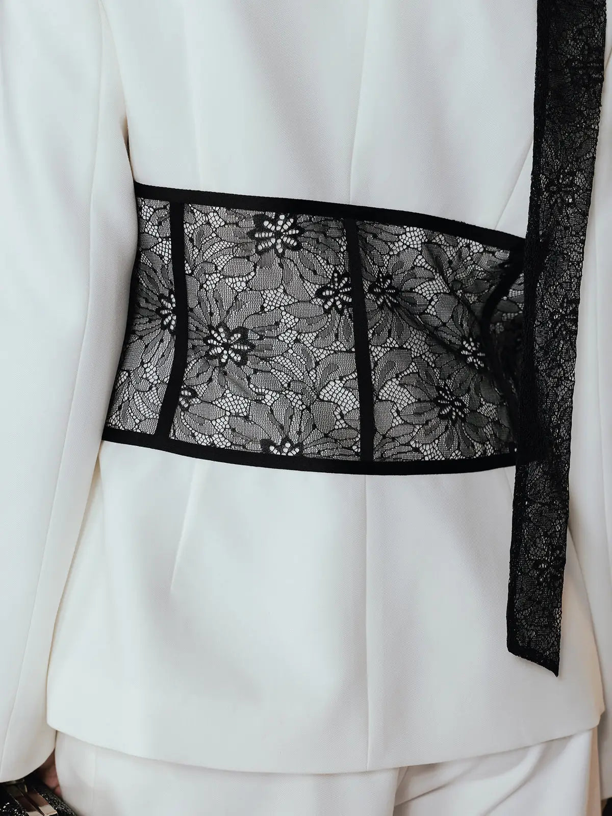 Isabella Lace Corset Blazer with Ribbon Long Sleeve