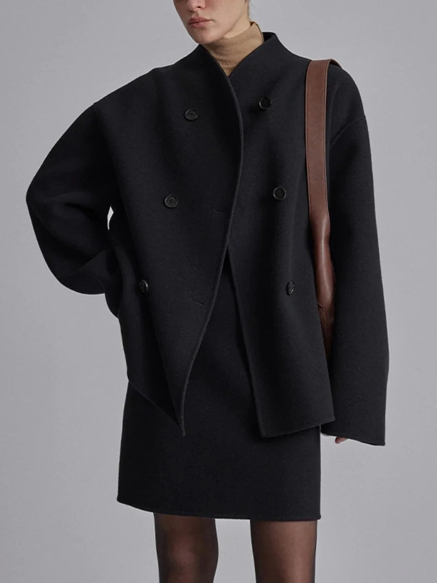 double breasted pea coat women – Taupe