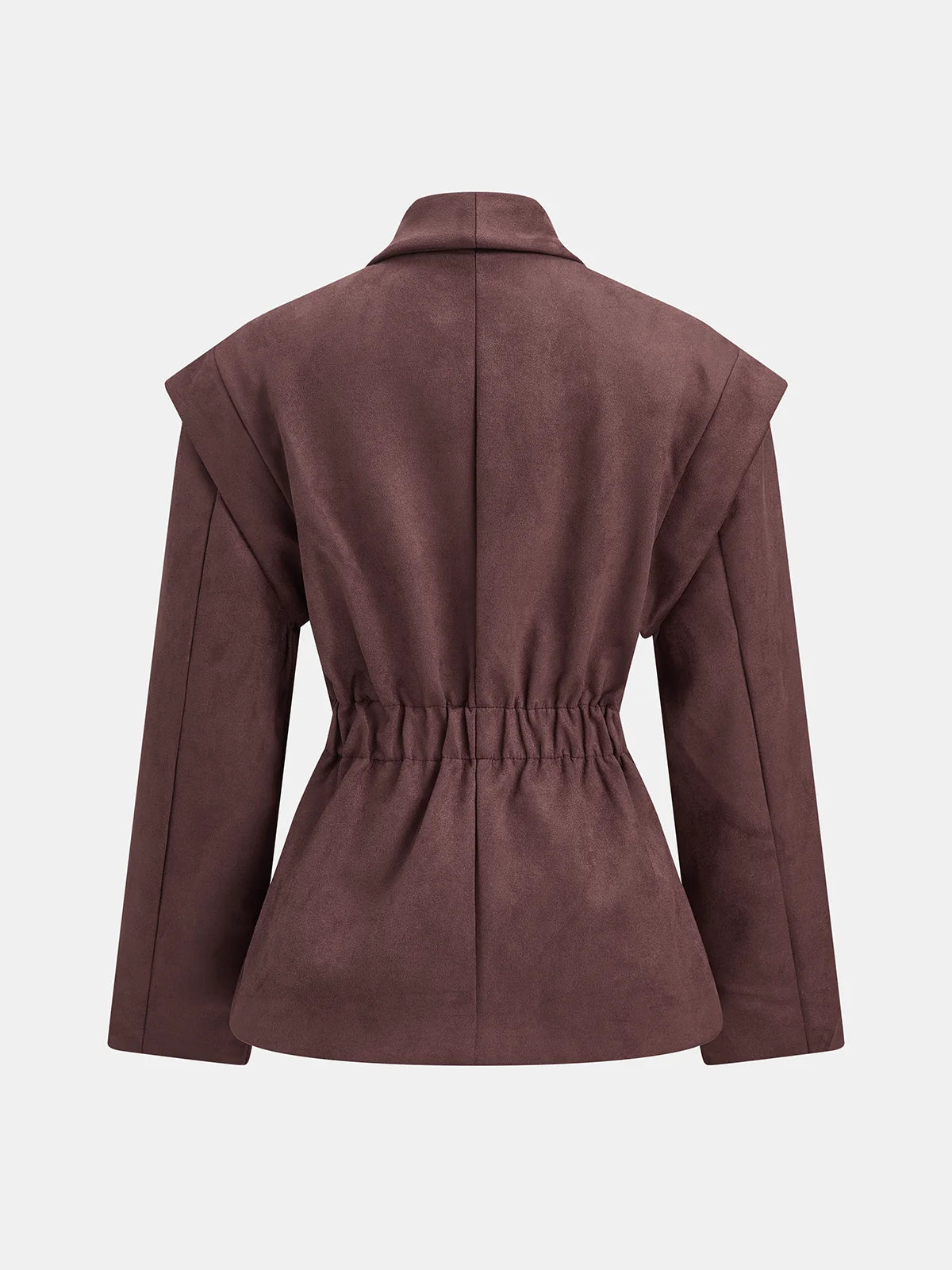 Leonora Faux Suede Blazer Fitted Waist Long Sleeve