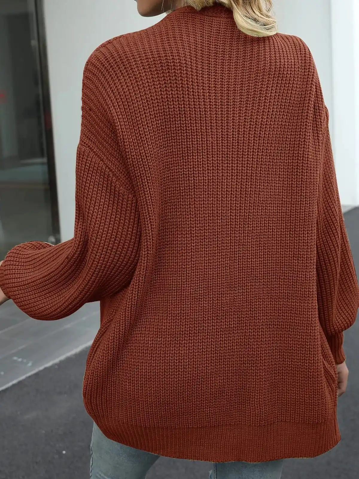 Paloma Chunky Knit Cardigan for Women - Coffee