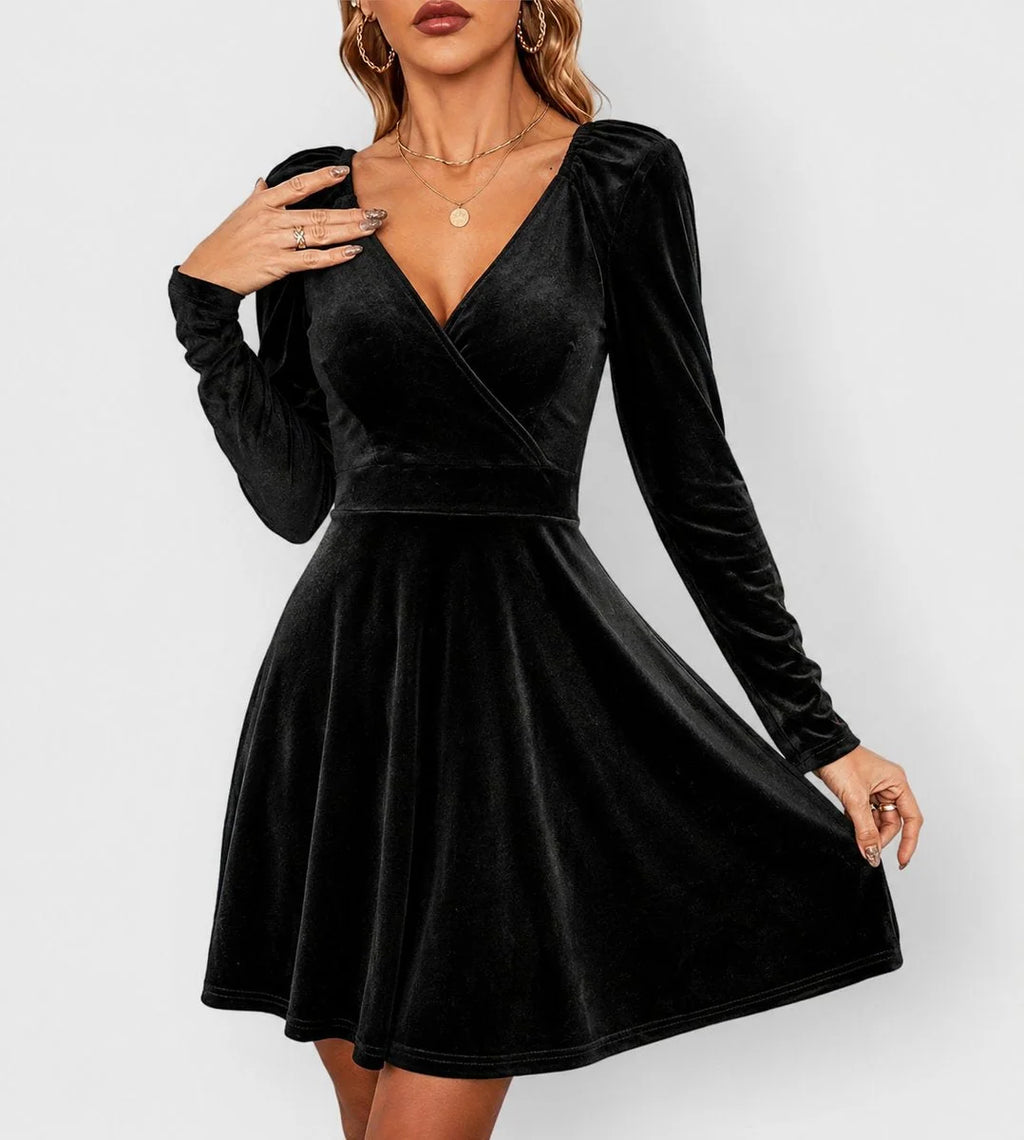 velvet christmas dress – Black