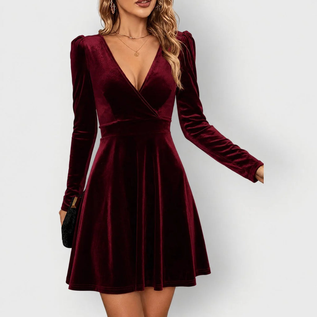 velvet christmas dress – Red