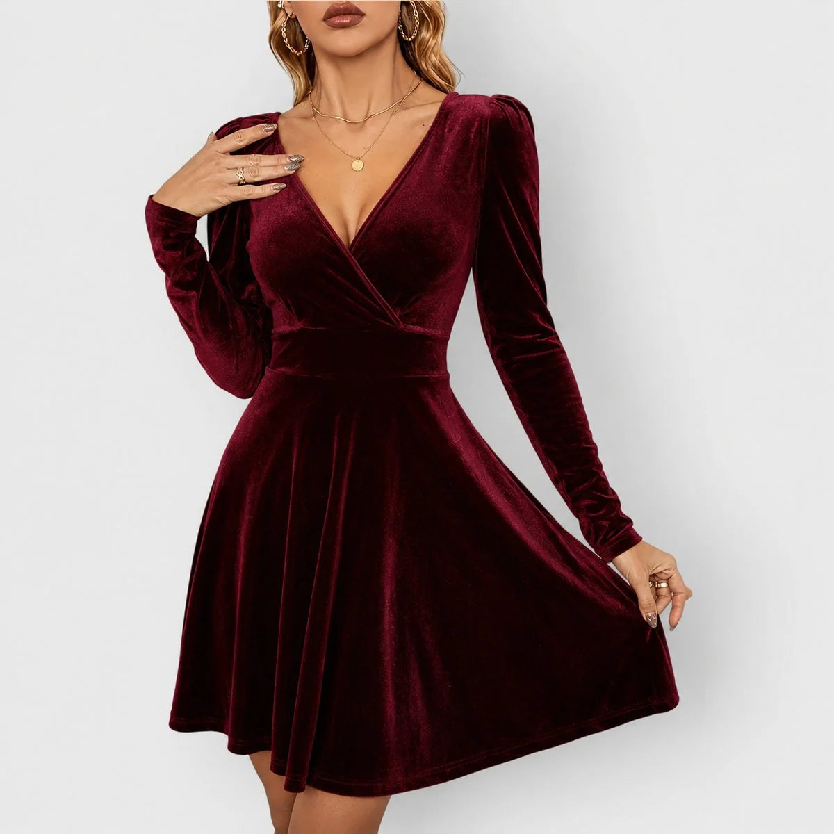 velvet christmas dress – Red