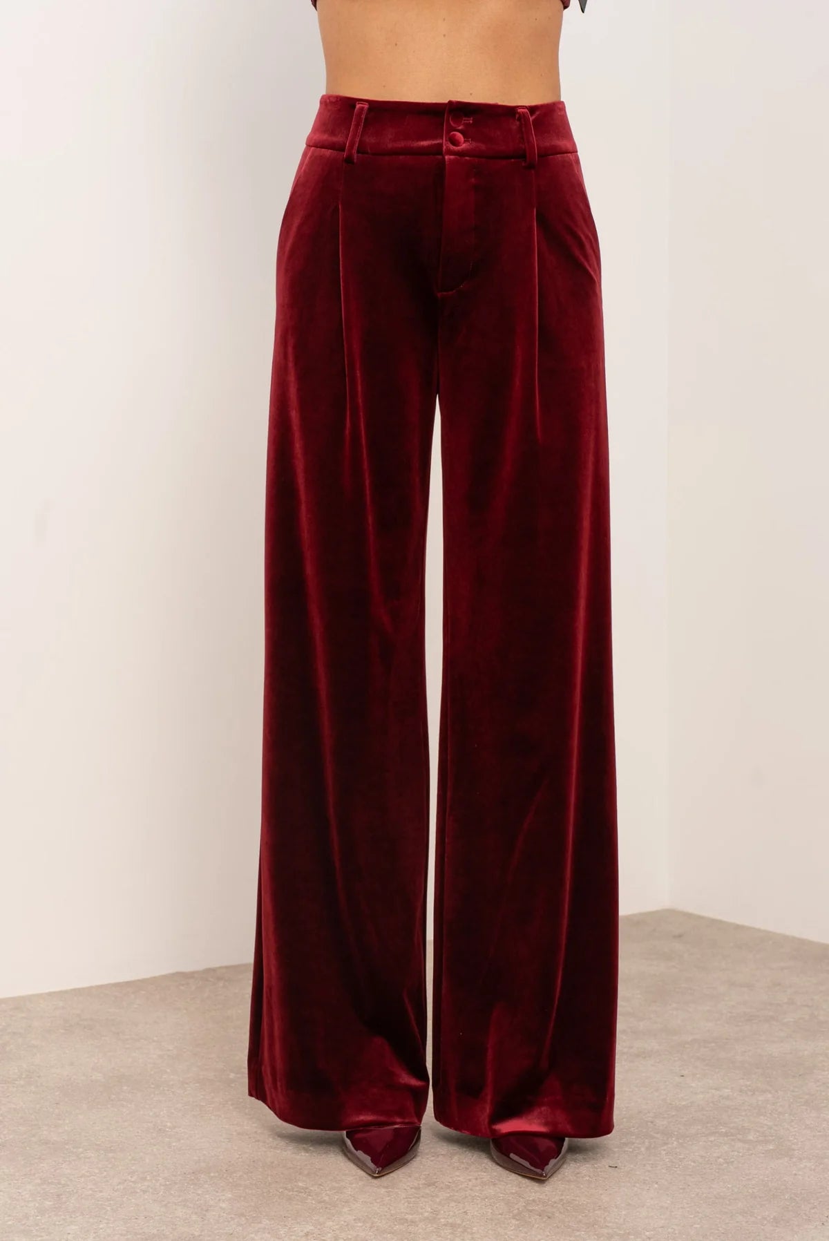 Velvet Pants Women – Light Brown Wide Leg Velvet Palazzo Pants