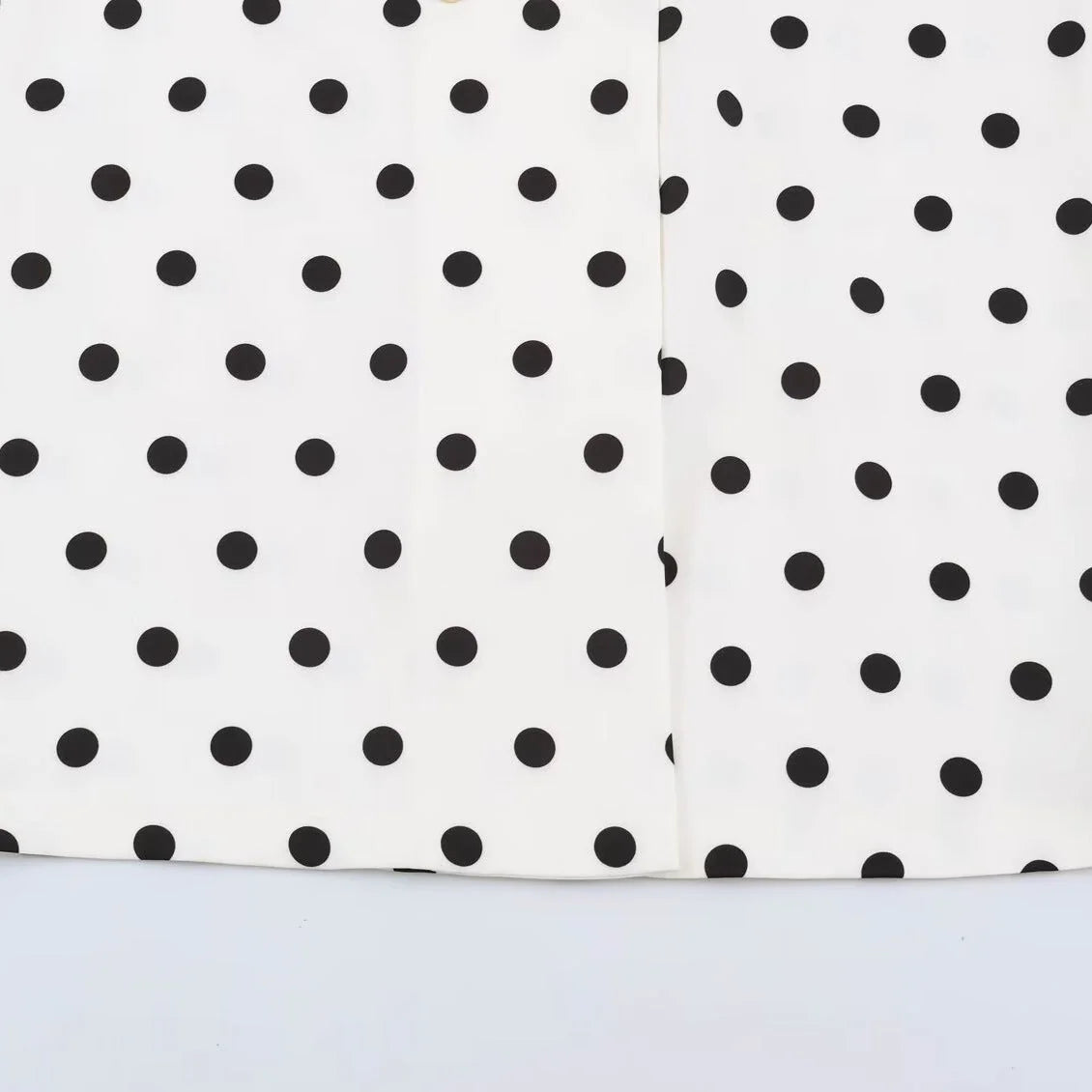White Polka Dot Coat – Double Breasted Midi with Shawl Collar