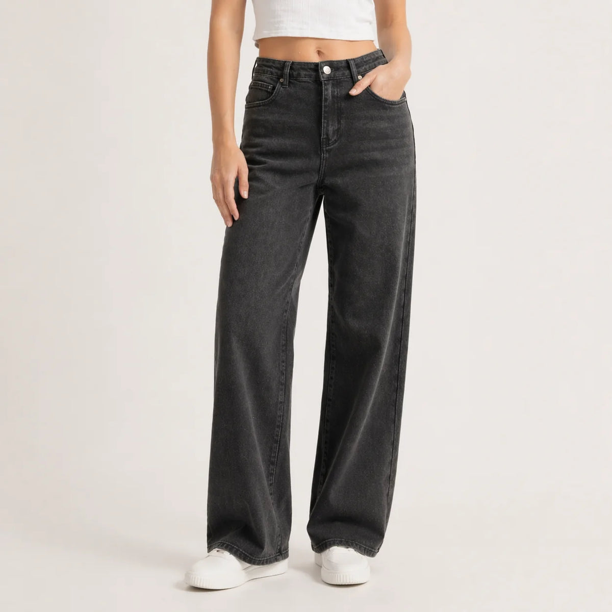 Wide Leg Jeans – Black High Waisted Stretch Denim Jeans Women | Auburn Row