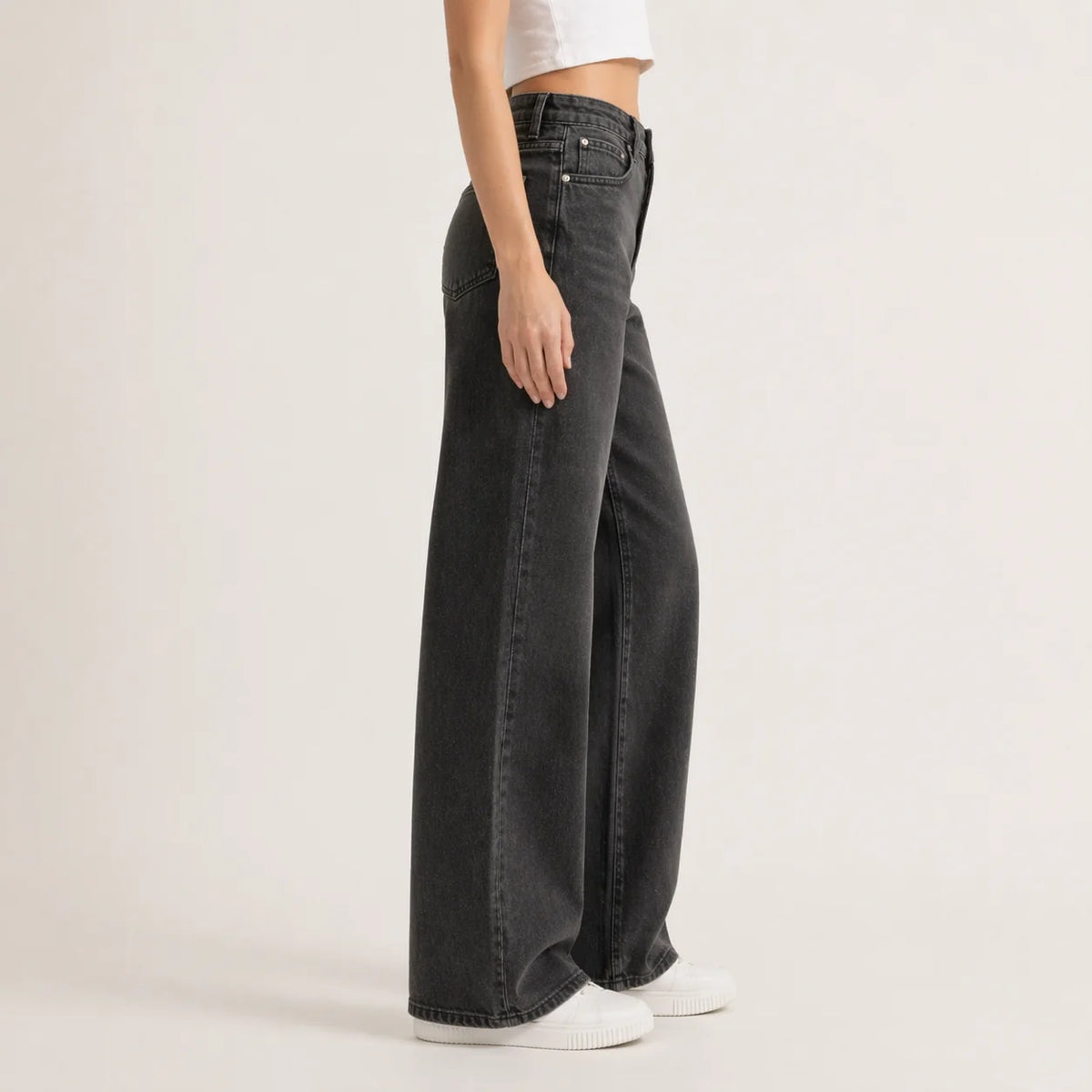 Wide Leg Jeans – Black High Waisted Stretch Denim Jeans Women | Auburn Row