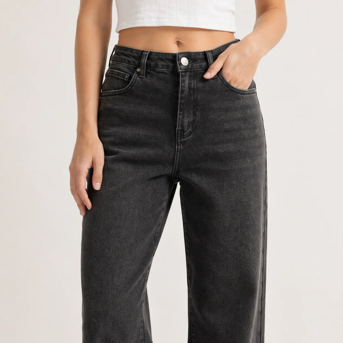 Wide Leg Jeans – Black High Waisted Stretch Denim Jeans Women | Auburn Row