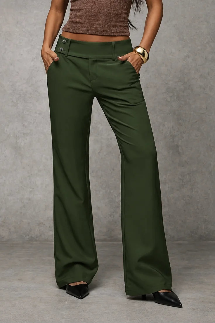 Wide Leg Pants – Coffee High-Waisted Tailored