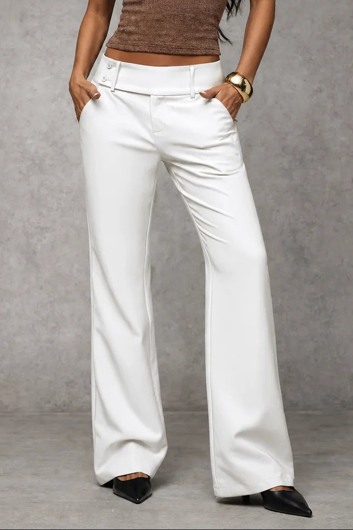Wide Leg Pants – Coffee High-Waisted Tailored