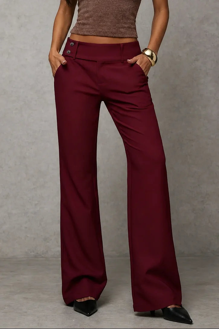 Wide Leg Pants – Coffee High-Waisted Tailored